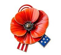 Badge floral 2D pour commémorer les soldats et les vétérans, 2pcs, Comme décrit