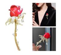 Badge floral rose fait main strass broche fleur pour femmes filles Sophistiqué fait à la main épinglette de revers accessoire de vêtements femme broche élégante