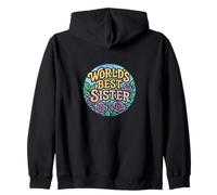 Badge Floral « World's Best Sister » Sweat à Capuche