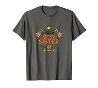 Badge Floral « World's Best Sister » T-Shirt