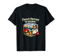 Badge Forest Therapy in Session Camping Mountain T-Shirt