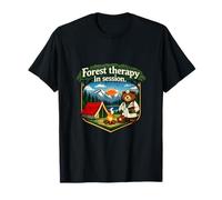 Badge Forest Therapy in Session Camping Mountain T-Shirt