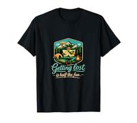 Badge « Getting Lost is Half The Fun Camping Mountain » T-Shirt