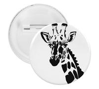 Badge girafe noir et blanc rond en métal, broche légère pour sac à dos, épingles à boutons tendance pour chemises, vestes, châle, manteau, unisexe, 5PCS, Fer blanc, épingles rondes en métal