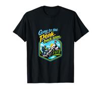 Badge « Gone to The Peak Back Soon Camping Mountain » T-Shirt
