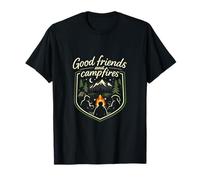 Badge « Good Friends and Campfires Camping Mountain » T-Shirt