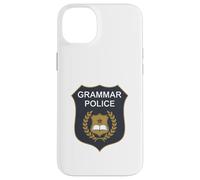 Badge Grammar Police to Serve and Correct English Teacher Coque pour iPhone 14 Plus