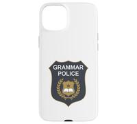 Badge Grammar Police to Serve and Correct English Teacher Coque pour iPhone 15 Plus