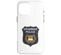 Badge Grammar Police to Serve and Correct English Teacher Coque pour iPhone 16 Pro Max