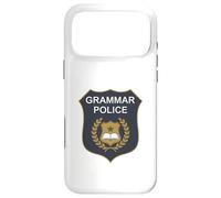 Badge Grammar Police to Serve and Correct English Teacher Coque pour iPhone 17 Pro Max