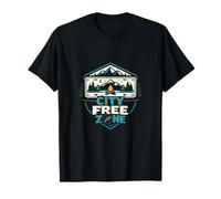 Badge Graphique City Free Zone Camping Mountain T-Shirt