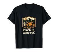 Badge Graphique Punch in Camp Out Camping Mountain T-Shirt