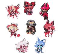 Badge Hazbins Alastor Hotel, Figurine Angel Dust Alastor Vaggie Hust Broches 8 Pièces, Cartoon Acrylique Pins Set, Angel Cosplay Sac Décoration