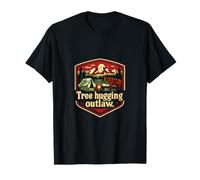 Badge Hors-la-Loi pour Camping Montagne T-Shirt