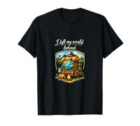 Badge « I Left My World Behind Camping Mountain » T-Shirt