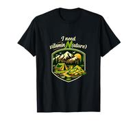 Badge « I Need Vitamin Nature Camping Mountain » T-Shirt