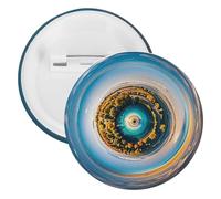 Badge œil céleste rond en métal, broche légère pour sac à dos, épingles à boutons tendance pour chemises, vestes, châle, manteau, unisexe, 20PCS, Fer blanc, épingles rondes en métal