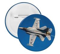 Badge Jet Fighter en métal rond - Broche légère pour sac à dos - Épingles tendance pour chemises, vestes, châles, manteaux - Unisexe, 5PCS, Fer blanc, épingles rondes en métal