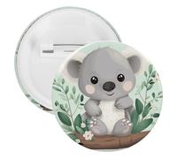 Badge Koala en fer blanc personnalisé - Grande broche ronde - Convient pour les enseignants, les infirmières, les médecins, le personnel, les cadeaux de fête, 20PCS, Plastique, Plastiques