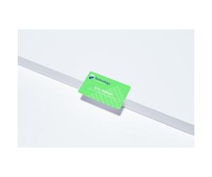 Badge laser Avery adhésif blanc cadre bleu 50 x 80 mm - Boîte de 200