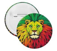 Badge Majestic en métal rond en forme de tête de lion, broche légère pour sac à dos, épingles à boutons tendance pour chemises, vestes, châle, manteau, unisexe, 5PCS, Fer blanc, épingles rondes en