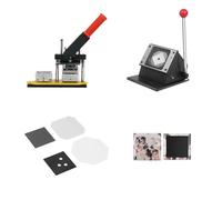 Badge Maker DIY Badge Kit de machine de fabrication d'aimants de réfrigérateur carrés en acier Une machine + coupeur + ensemble de matériaux 100 pièces