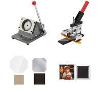 Badge Maker DIY Badge Machine de fabrication d'aimants de réfrigérateur en acier de 2,5 x 2,5 pouces Machine de presse d'autocollants de réfrigérateur Magnétique + coupe-papier