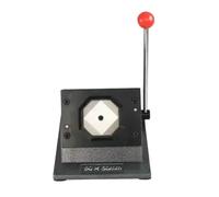 Badge Maker DIY Badge Machine de presse à badges de réfrigérateur carrée 63,5 x 63,5 mm, feuille métallique rotative avec coupe-papier et 100 pièces magnétiques(Metal cutter)