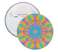 Badge mandala dégradé rond en métal, broche légère pour sac à dos, épingles à boutons tendance pour chemises, vestes, châle, manteau, unisexe, 20PCS, Fer blanc, épingles rondes en métal