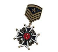 Badge martial historique avec artisanat détaillé sculpté motif étoile emblèmes pour collectionneurs et amateurs de collection historique, One Size, Comme décrit