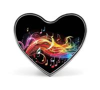 Badge mélodie de note de musique arc-en-ciel en forme de cœur, joli porte-badge d'identification pour woker, broche en métal en forme de cœur d'amour pour homme et femme, cadeau de médecin, sacs à dos