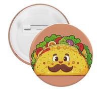 Badge mexicain en forme de rouleaux de maïs ronds en métal, broche légère pour sac à dos, épingles à boutons tendance pour chemises, vestes, châle, manteau, unisexe, 12PCS, Fer blanc, épingles rondes