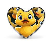 Badge mignon en forme de canard en forme de cœur, porte-badge d'identification mignon pour woker, broche en métal, épinglettes en forme de cœur d'amour pour homme et femme, cadeau de médecin, sacs à