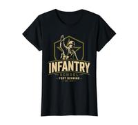 Badge Militaire école d'infanterie T-Shirt Graphique avec Valeur, Femme, Noir, M