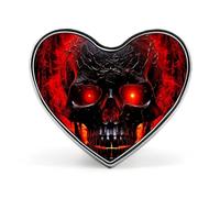 Badge noir et rouge en forme de tête de mort en forme de cœur, joli porte-badge d'identification pour woker, broche en métal pour homme et femme, cadeau de médecin, sacs à dos et accessoires de