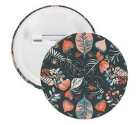 Badge noir réversible rond en métal, broche légère pour sac à dos, épingles à boutons tendance pour chemises, vestes, châle, manteau, unisexe, 5PCS, Fer blanc, épingles rondes en métal