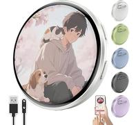 Badge Numérique CRGANGZY, Autonomie de 30 Heures, Photo et Vidéo avec Écran HD 1,7 pouces, Adorables Badges Électroniques Anime avec Bluetooth 6.0 pour Fans d'Anime, de Football, Cosplay et Concerts