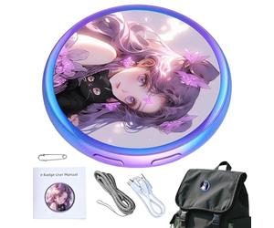 Badge numérique | Écran tactile HD rechargeable instantané Transfert photo électronique dynamique pour les fans d'anime, adultes, enfants, comics, congrès, festival ACG, cosplay, événement