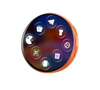 Badge Numérique Écran Tactile LED 1,5 Pouce | ABS, 32MB, Noir Blanc Orange, 80g | Téléchargez Vidéo Image GIF Diaporama Dynamique | Pour Fans Anime Star Football Collectionneur