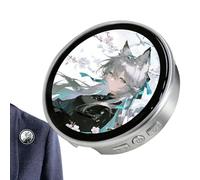 Badge numérique photo vidéo - Écran HD de 1,85 pouces, badge électronique pixel, animation personnalisée contrôlée par smartphone, gadget de table amusant pour la maison, le bureau, le cosplay et les