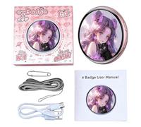 Badge numérique, rechargeable à écran tactile portable avec transmission instantanée de photos, insigne dynamique électronique, pour les fans d'anime, , adultes, convention de bande dessinée