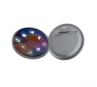 Badge numérique sans fil avec écran HD de 0,7", cadre photo électronique animé 6.0 pour les amateurs d'anime, autonomie de la batterie de 30 heures, cadeau vidéo en métal à faire soi-même (noir)