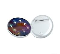 Badge numérique sans fil intelligent avec écran couleur HD de 1,7", 6.0 pour transfert rapide de contenu, corps en métal, prend en charge les images GIF et (blanc)