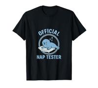 Badge Officiel Testeur de Sieste Graphique Humour Nouveauté T-Shirt