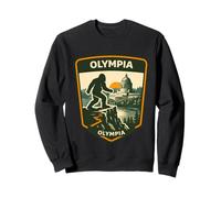 Badge Olympia Washington Bigfoot Motif Coucher de Soleil Sweatshirt
