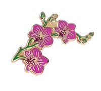 Badge orchidées sophistiqué, unisexe, texture métallique, pour femmes à la recherche d'accessoires uniques pour femmes, broche élégante