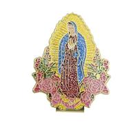 Badge « Our Lady » scintillant en métal pour décoration de chapeau