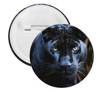 Badge panthère avec yeux bleus en fer blanc personnalisé - Grande broche ronde - Convient pour les enseignants, les infirmières, les médecins, le personnel, les cadeaux de fête, 12pcs, Plastique