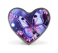 Badge papillon violet en forme de cœur, joli porte-badge d'identification pour woker, broche en métal, épinglettes en forme de cœur d'amour pour homme et femme, cadeau de médecin, sacs à dos et