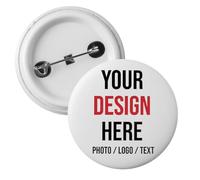 Badge Personnalisable, Pin's Personnalisable avec Texte Photo Logo, Pins Badge Rond Personnalisé Broche Personnalisée